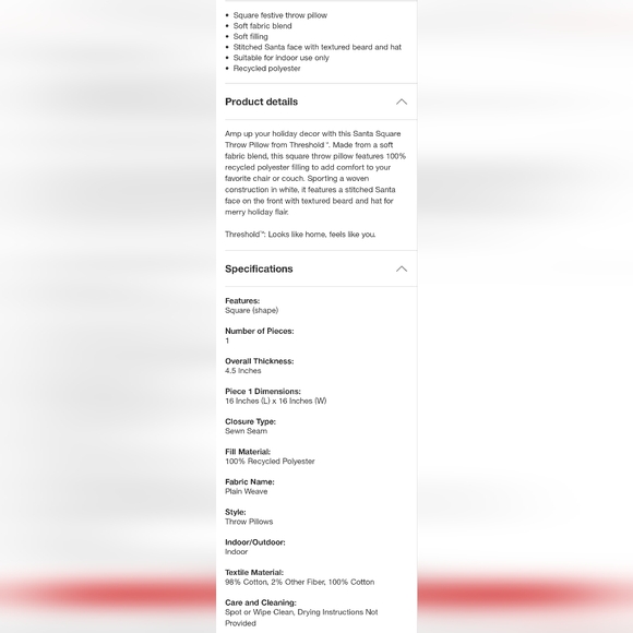 Threshold Santa Throw Pillow - Picture 2 of 2